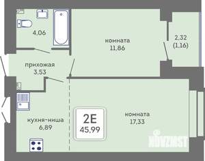 2-к квартира, вторичка, 46м2, 3/7 этаж