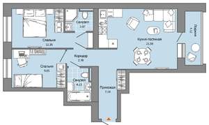 2-к квартира, вторичка, 63м2, 8/8 этаж