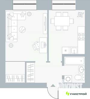 1-к квартира, вторичка, 38м2, 1/5 этаж