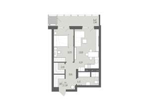 2-к квартира, строящийся дом, 52м2, 4/6 этаж