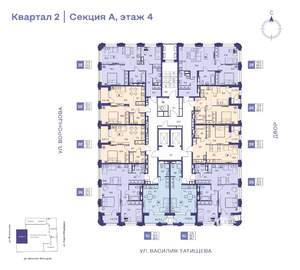 3-к квартира, строящийся дом, 59м2, 4/19 этаж