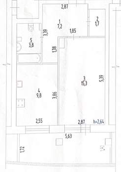 1-к квартира, вторичка, 38м2, 2/13 этаж