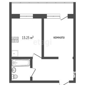 1-к квартира, вторичка, 52м2, 9/19 этаж