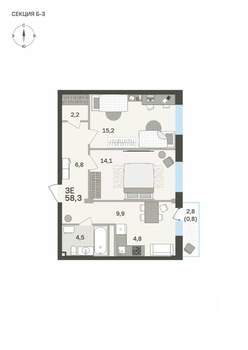 3-к квартира, вторичка, 58м2, 5/6 этаж