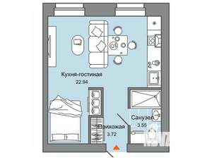 Студия квартира, вторичка, 30м2, 11/12 этаж