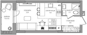 Студия квартира, вторичка, 27м2, 2/22 этаж