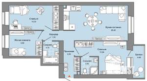 3-к квартира, вторичка, 82м2, 3/8 этаж