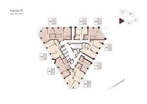 3-к квартира, строящийся дом, 75м2, 19/28 этаж