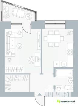 1-к квартира, вторичка, 39м2, 3/5 этаж