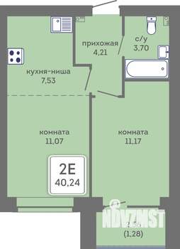 2-к квартира, вторичка, 40м2, 6/7 этаж