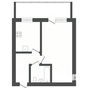 1-к квартира, сданный дом, 43м2, 12/16 этаж