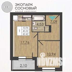 1-к квартира, вторичка, 40м2, 2/4 этаж