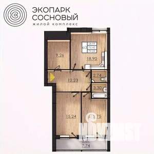 2-к квартира, вторичка, 75м2, 3/4 этаж