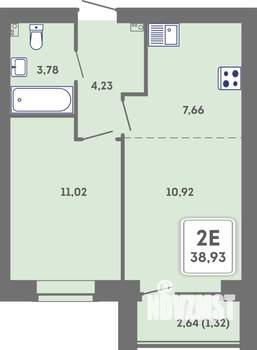 2-к квартира, вторичка, 39м2, 2/7 этаж