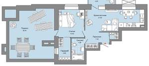 1-к квартира, вторичка, 66м2, 7/8 этаж