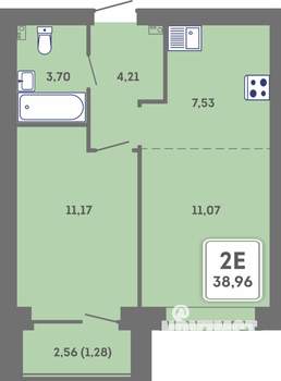 2-к квартира, вторичка, 39м2, 3/7 этаж