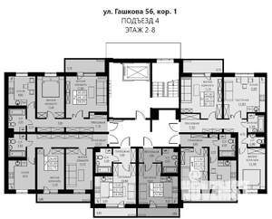 2-к квартира, вторичка, 56м2, 4/8 этаж