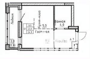 Студия квартира, строящийся дом, 25м2, 2/26 этаж