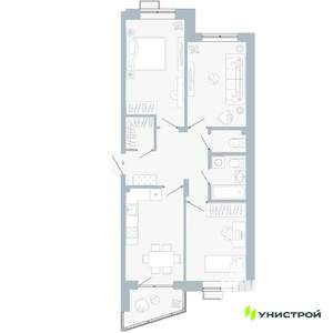 3-к квартира, вторичка, 72м2, 3/5 этаж