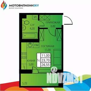 1-к квартира, вторичка, 24м2, 6/8 этаж