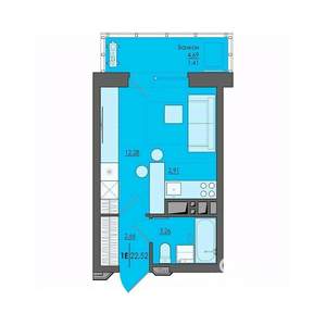 Студия квартира, вторичка, 23м2, 1/25 этаж