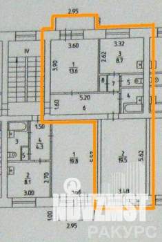 2-к квартира, вторичка, 57м2, 1/5 этаж
