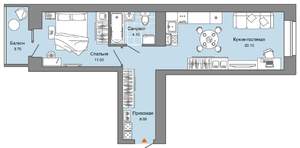 1-к квартира, вторичка, 45м2, 4/8 этаж