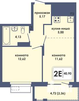 2-к квартира, вторичка, 41м2, 5/10 этаж