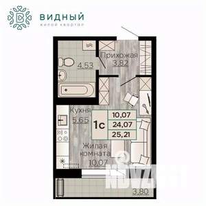 1-к квартира, вторичка, 25м2, 7/8 этаж