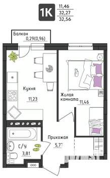 1-к квартира, вторичка, 33м2, 2/4 этаж