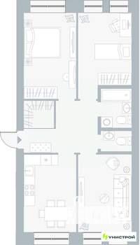 3-к квартира, вторичка, 71м2, 4/5 этаж