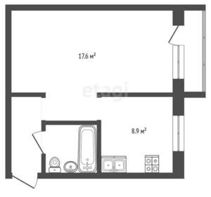1-к квартира, вторичка, 31м2, 4/5 этаж