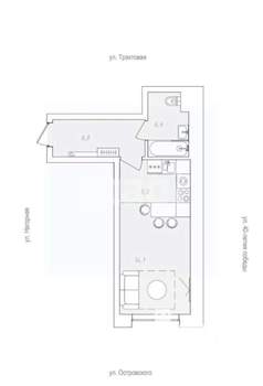 Студия квартира, строящийся дом, 30м2, 3/10 этаж