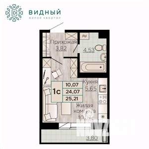 1-к квартира, вторичка, 25м2, 4/8 этаж