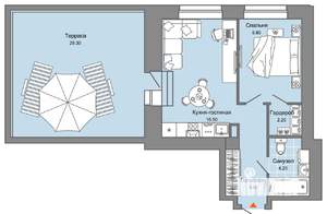 1-к квартира, вторичка, 54м2, 8/8 этаж