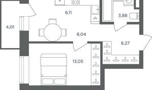 1-к квартира, вторичка, 39м2, 5/10 этаж