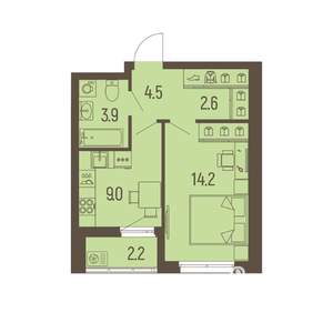 1-к квартира, вторичка, 35м2, 1/16 этаж