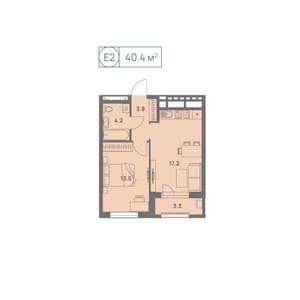 2-к квартира, вторичка, 40м2, 8/25 этаж