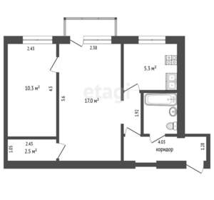 2-к квартира, вторичка, 45м2, 5/5 этаж