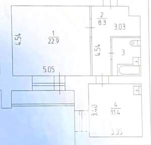 1-к квартира, вторичка, 50м2, 5/16 этаж