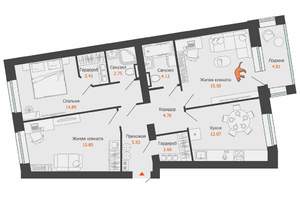 3-к квартира, вторичка, 84м2, 5/9 этаж