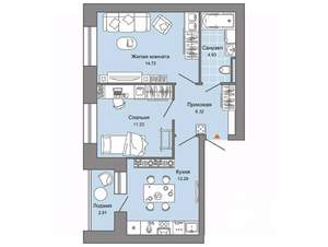 2-к квартира, вторичка, 51м2, 2/8 этаж