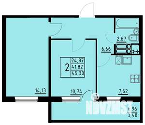 2-к квартира, вторичка, 45м2, 8/10 этаж