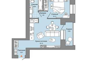 1-к квартира, вторичка, 41м2, 7/9 этаж