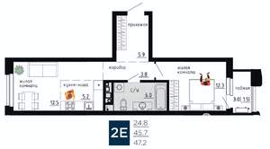 2-к квартира, вторичка, 47м2, 7/9 этаж