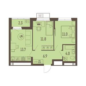 3-к квартира, вторичка, 49м2, 2/16 этаж