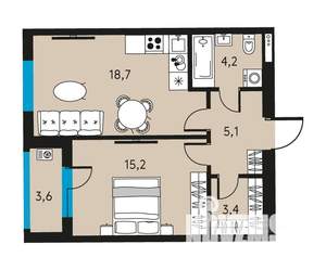 2-к квартира, вторичка, 48м2, 30/30 этаж