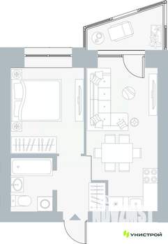 1-к квартира, вторичка, 36м2, 3/5 этаж