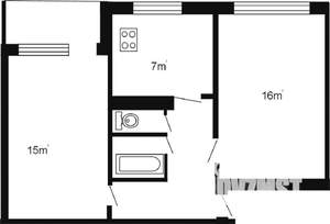 2-к квартира, вторичка, 46м2, 4/5 этаж