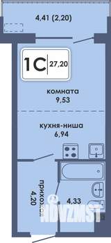 Студия квартира, вторичка, 27м2, 1/10 этаж